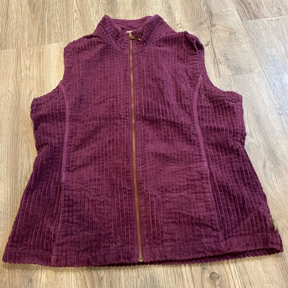 Woolrich Eggplant Purple Full Zip Sleeveless Jacket Vest Women L